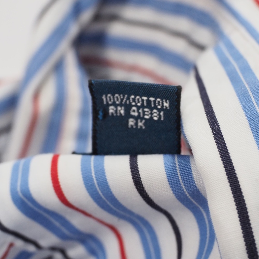 Ralph Lauren Shirt Mens 17 1/2 Blue Striped Long Sleeve Classic Fit Button Down - Picture 9 of 10